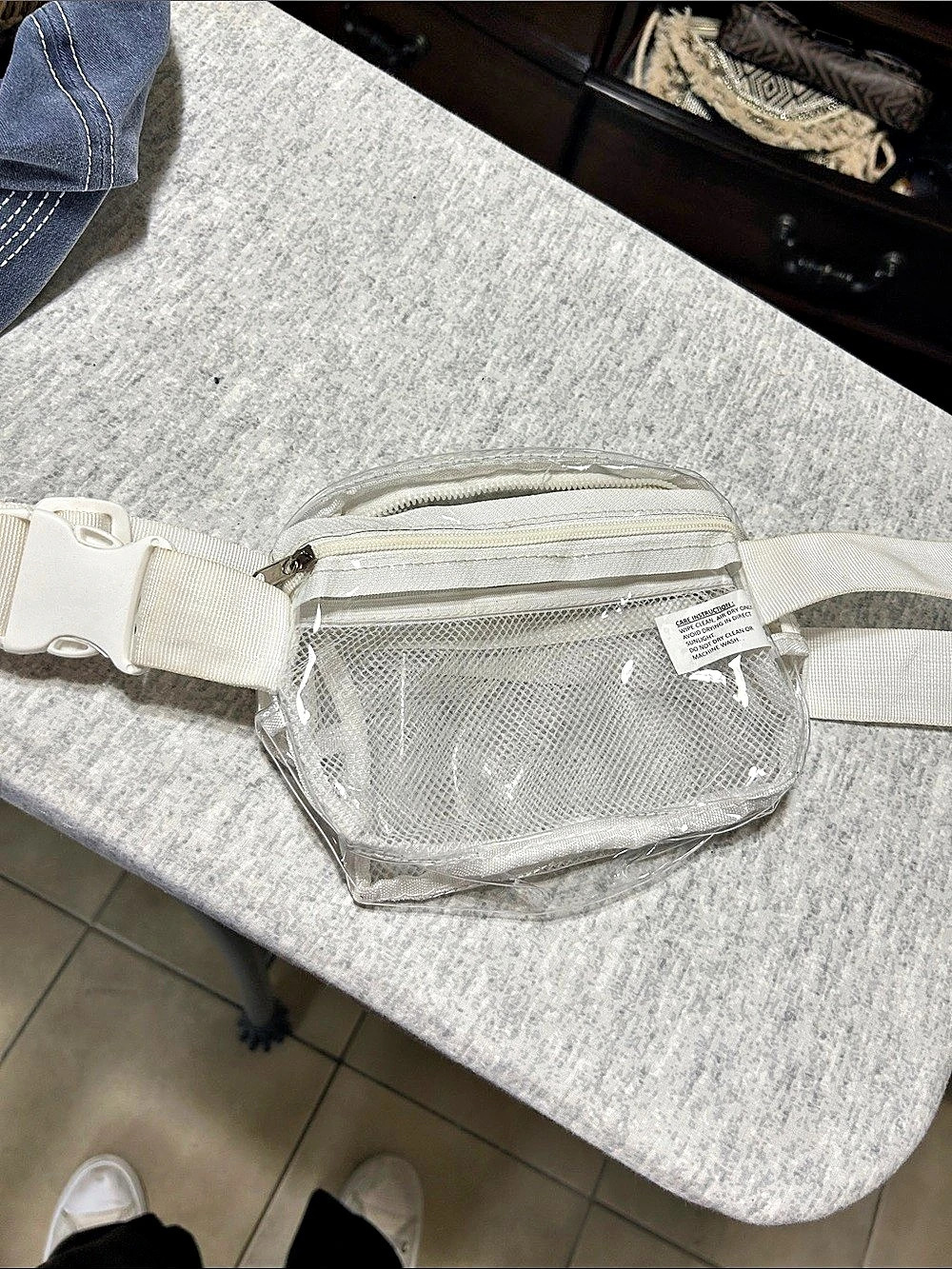 Clear Crossbody Bag in White